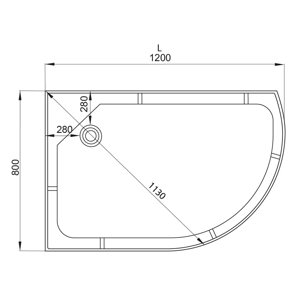 Душевая кабина Deto ЕМ 120х80 без крыши  EM2712LN - 15