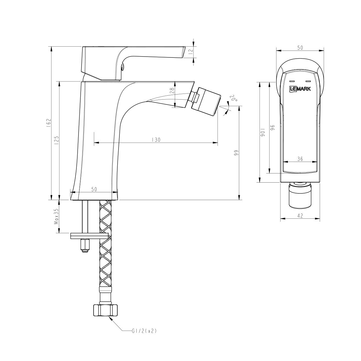 Смеситель для биде Lemark Ursus  LM7208BL - 1