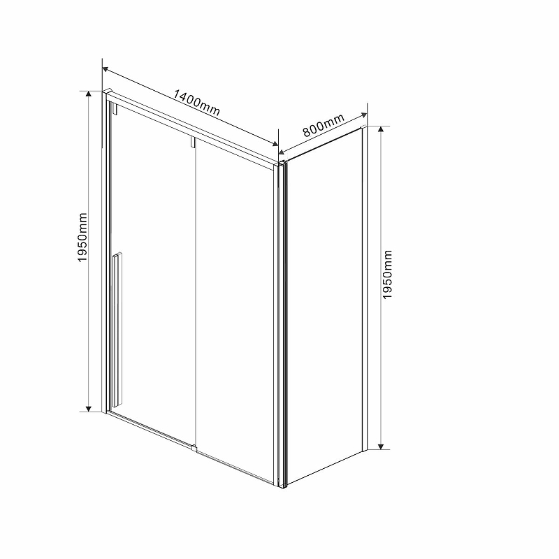 Душевой уголок Vincea Lugano 140х80 черный стекло прозрачное VSR-1L8014CLB-1 - 1