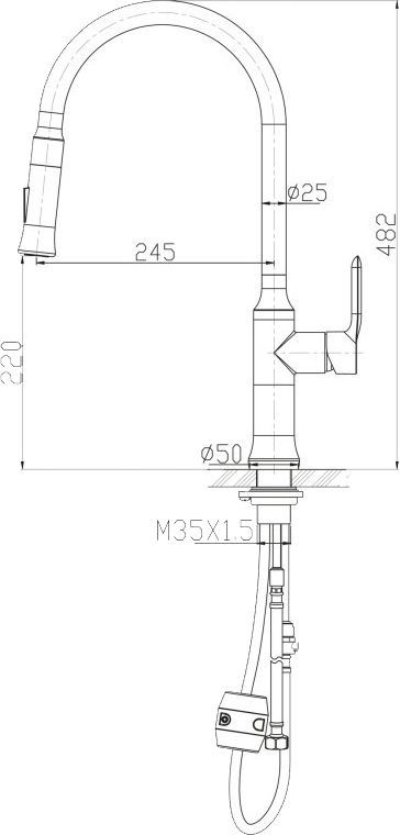 Смеситель BelBagno BB-LAM38-IN для кухонной мойки - 5