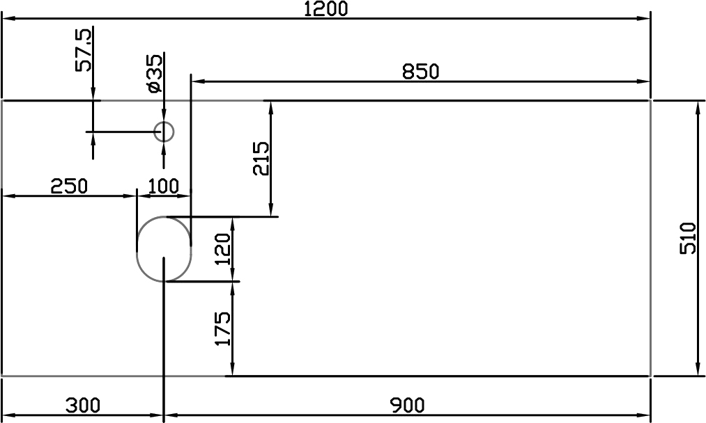 Столешница с раковиной DIWO Элиста 120 чёрный мрамор, с раковиной Moduo 50 Square 555914 - 8