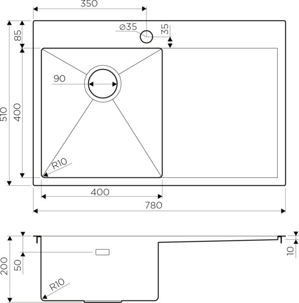 Мойка кухонная Omoikiri Akisame 78-IN-L нержавеющая сталь 4973060 - 1