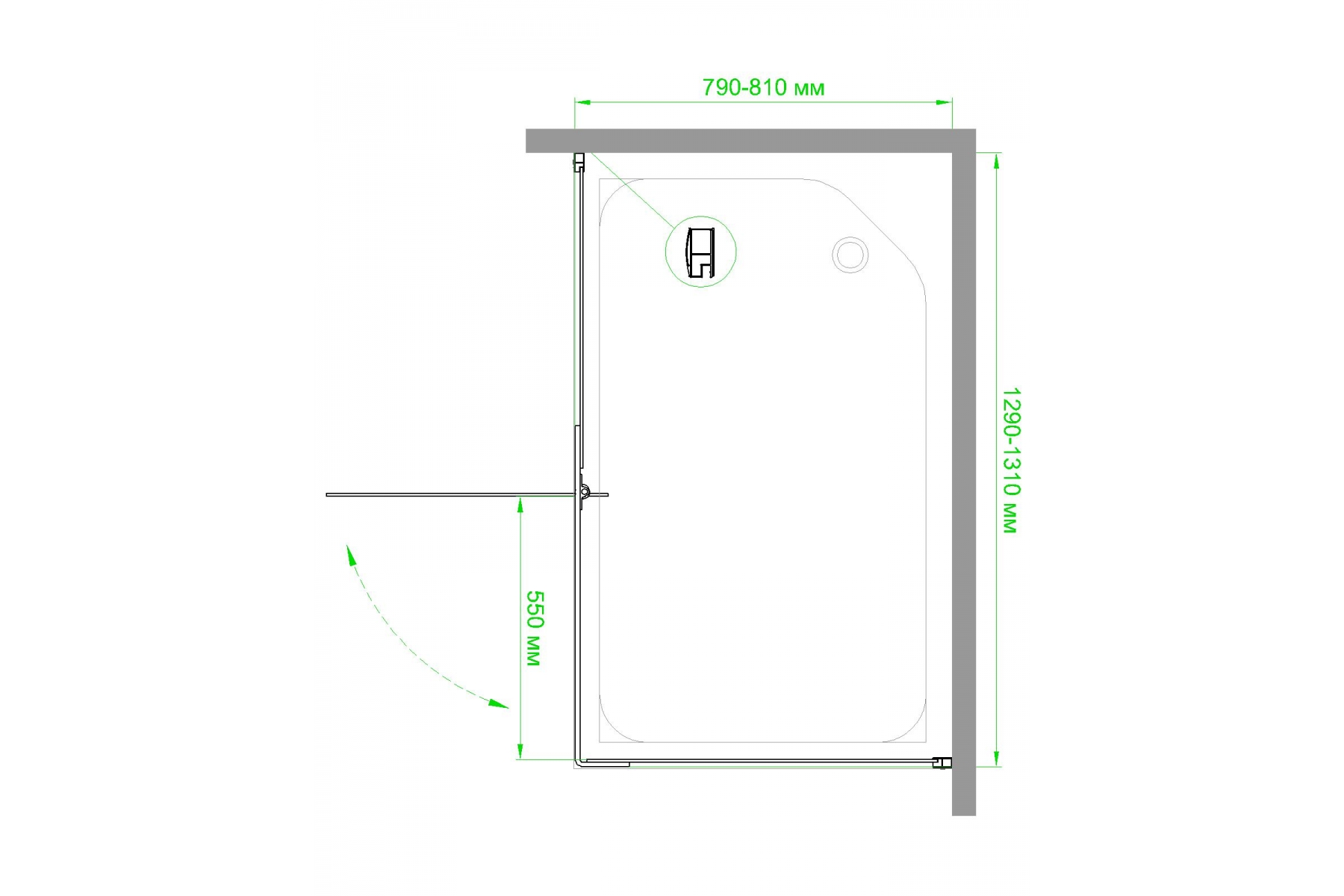 Душевой уголок Royal Bath HPVD 130х80 профиль белый стекло прозрачное RB8130HPVD-T - 3