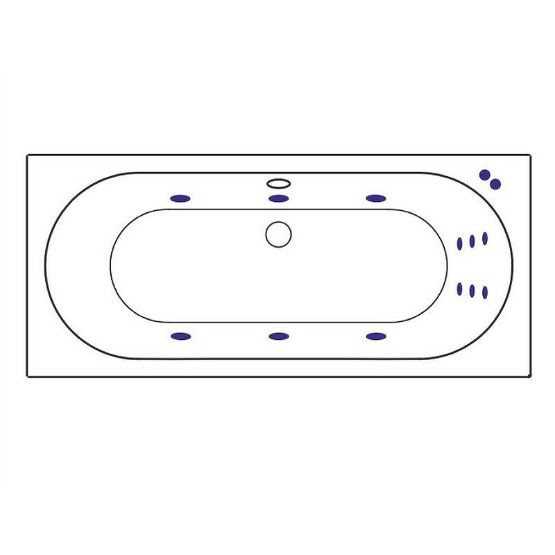Ванна акриловая Excellent Oceana Line 160 x 75 с гидромассажем белый - хром WAEX.OCE16.LINE.CR - 5