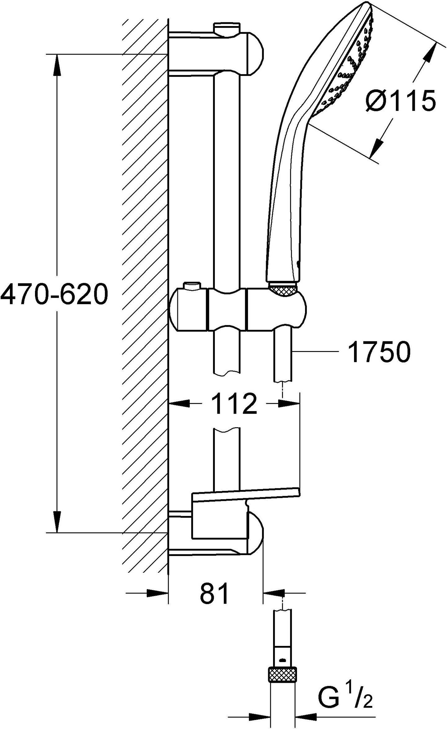 Душевой гарнитур Grohe Euphoria 110 Mono 27266001 - 3