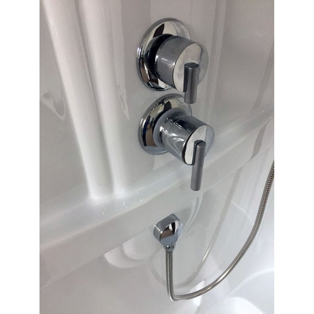 Душевая кабина Royal Bath BP 100х80 L профиль хром стекло матовое с гидромассажем RB8100BP2-M-CH-L - 3