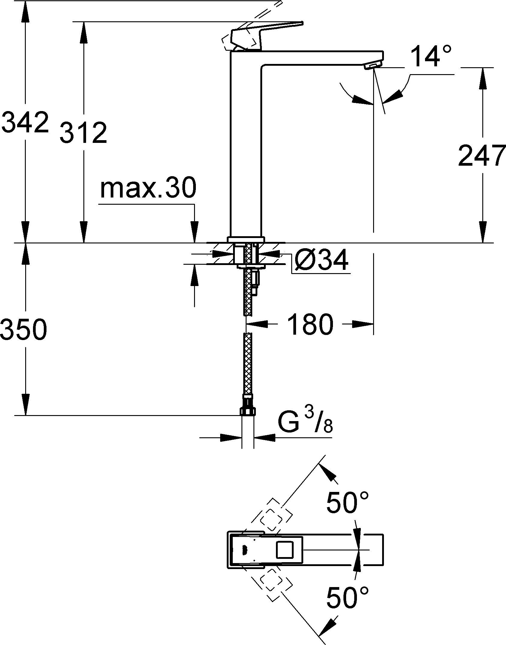 Смеситель Grohe Eurocube 23406000 для раковины - 9