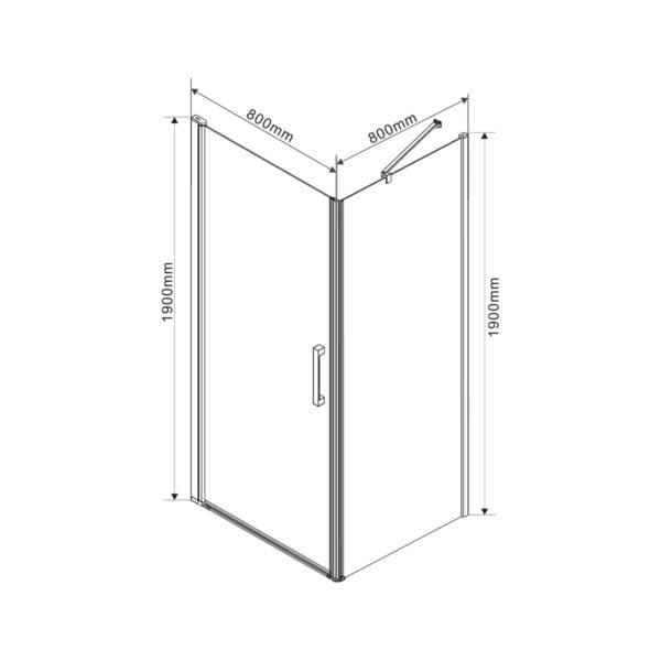Душевой уголок Vincea Orta 80х80 хром стекло прозрачное VSR-1O8080CL - 1