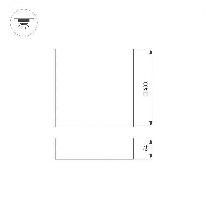 Потолочный светодиодный светильник Arlight SP-Quadro-S400x400-40W Day4000 034798 - 3