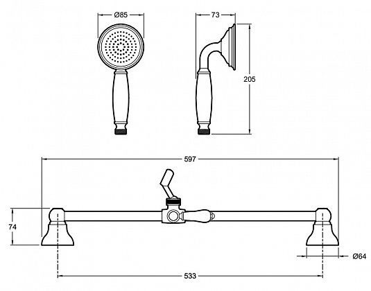 Душевой гарнитур Jacob Delafon Louise E24364-CP - 1