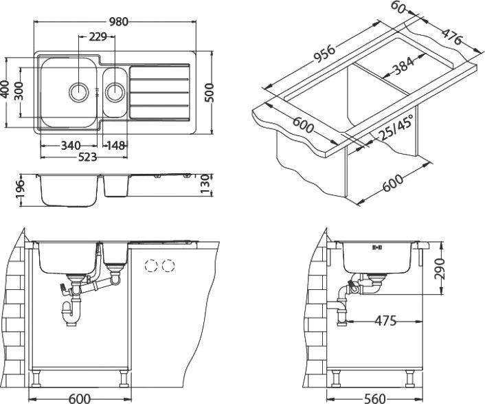 Мойка кухонная Alveus Line Maxim 10 1089610 - 3