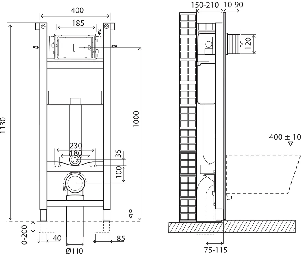 Система инсталляции для унитазов BelBagno BB004-40 EXPERT - 5