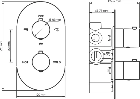 Смеситель для душа Wasserkraft Elbe с термостатом черный 7444 Thermo - 2