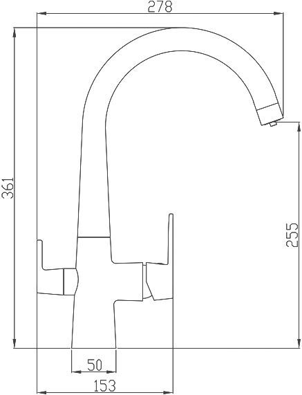 Смеситель Steel Hammer SH 819 BLACK BR для кухонной мойки - 1