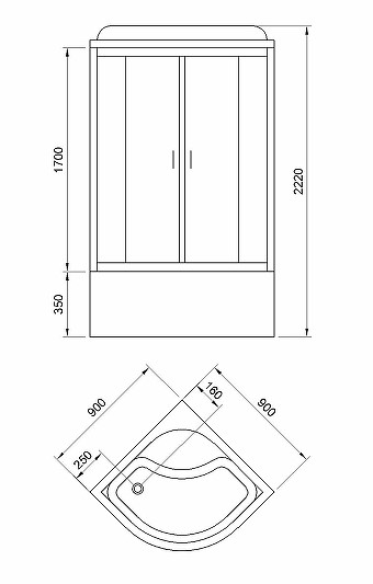 Душевая кабина Royal Bath 90x90 профиль белый стекло матовое RB90CK5-WC - 3