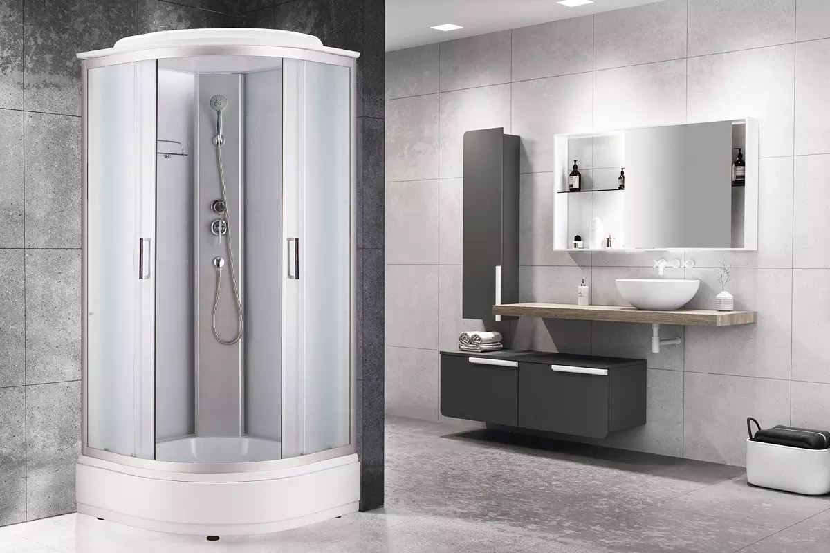 Душевая кабина Royal Bath 80х80 профиль сатин стекло матовое  RB-EKO80CK-WM - 1