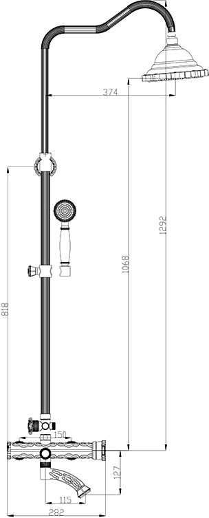 Душевая стойка Zorg Antic A 103DS-BR - 3