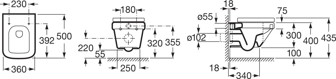 Унитаз подвесной Roca Dama-N 346788000 - 3