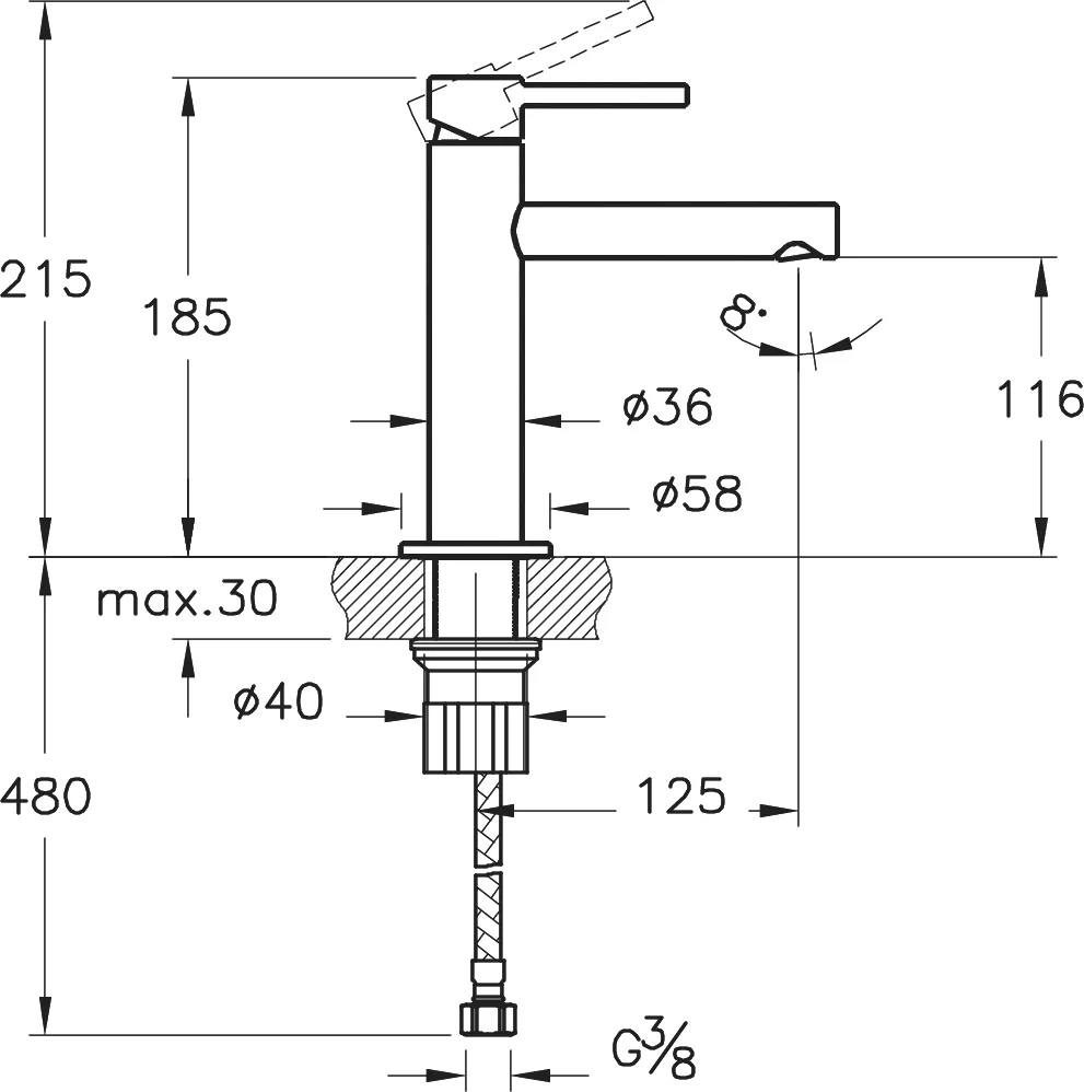 Смеситель для раковины VitrA Origin хром A42556 - 1