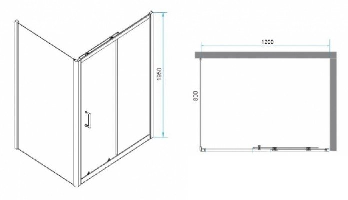 Душевой уголок RGW Passage PA-74 120x80 профиль хром стекло прозрачное 410874128-11 - 2