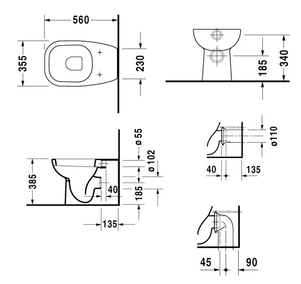 Приставной унитаз Duravit D-Code  21150900002 - 1