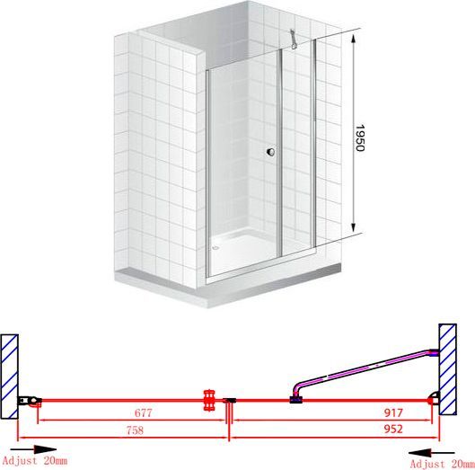 Душевая дверь Cezares ELENA 173 см  ELENA-W-B-11-100+80-C-Cr - 7