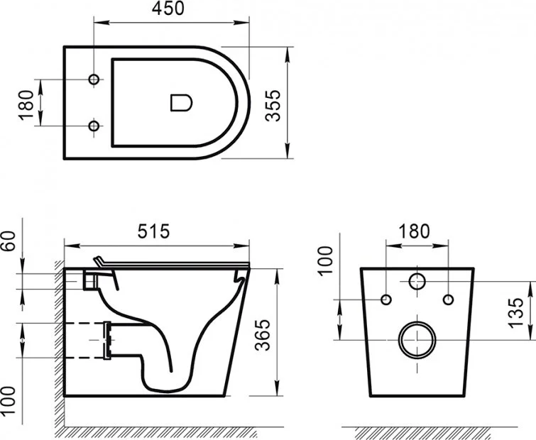 Чаша подвесного унитаза BelBagno Flay-r без сиденья белый BB053CHR - 2