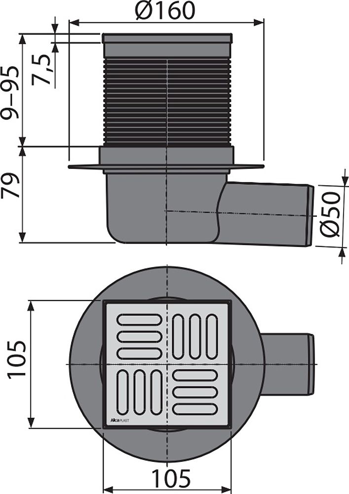 Душевой трап AlcaPlast APV1 - 2