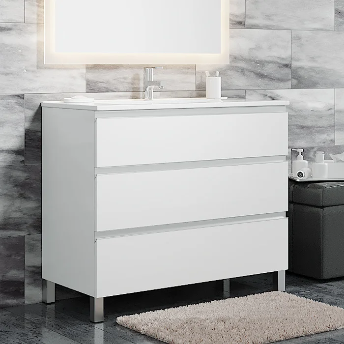 Тумба с раковиной Sanvit Авеню-3 100 белый глянец - 0