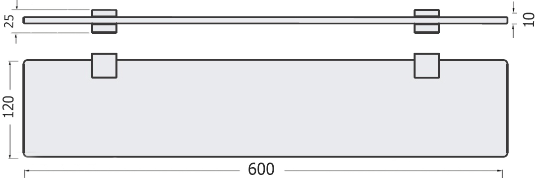 Полка STWORKI Glass Shelf 60 полкодержатели черные 3GW262TTKK000 - 7