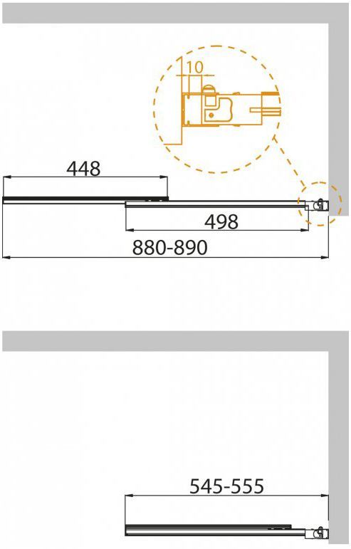 Шторка на ванну Cezares Slider VF-11-90/150-C-Cr стекло прозрачное SLIDER-VF-11-90/150-C-Cr - 2