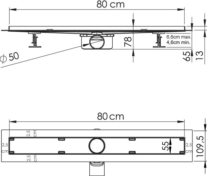 Душевой лоток Vincea Say Almira-S SAY.602.80.S.U 80 см - 3