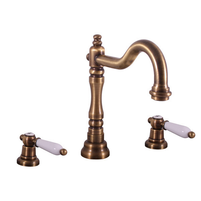 MK532.5SM MORAVA RETRO - смеситель для умывальника на 3 отверстия, CLICK-CLACK, ЦВЕТ БРОНЗА - 0