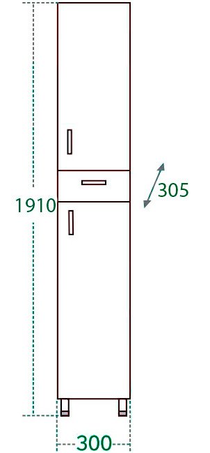 Шкаф-пенал СанТа Стандарт 30 1 ящик 501002 - 7