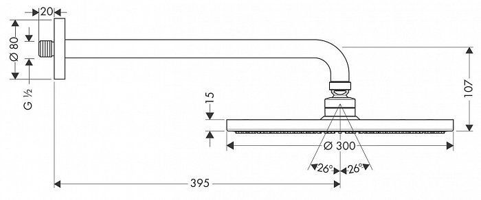 Верхний душ Hansgrohe Raindance AIR 27493000 - 1