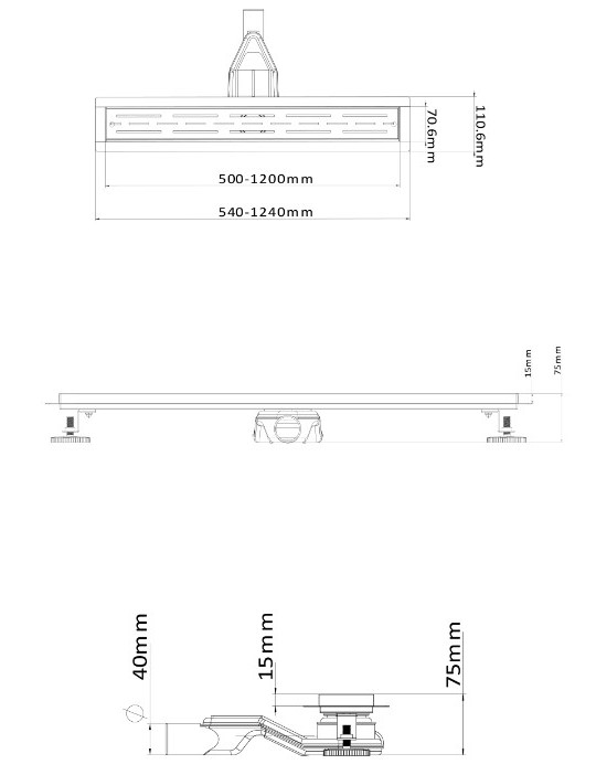 Душевой лоток Esbano Combi 60 хром матовый ESTRCOMRAIN60MC - 1