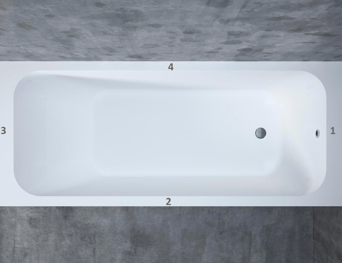 Ванна из искусственного камня Salini Orlando 180x80 102022MRF S-Stone, матовый, RAL полностью - 8