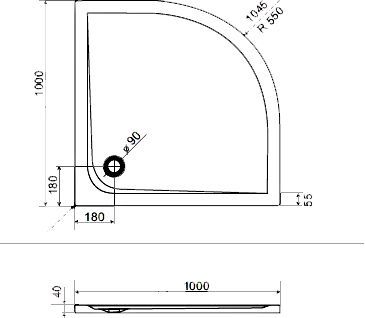 Поддон EXCELLENT Sense 100x100 BREX.SEN10WHN - 1