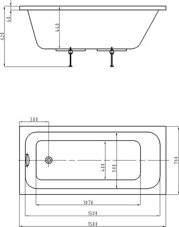 Акриловая ванна Aquatek Мия 150x70 MIY150-0000001 - 1