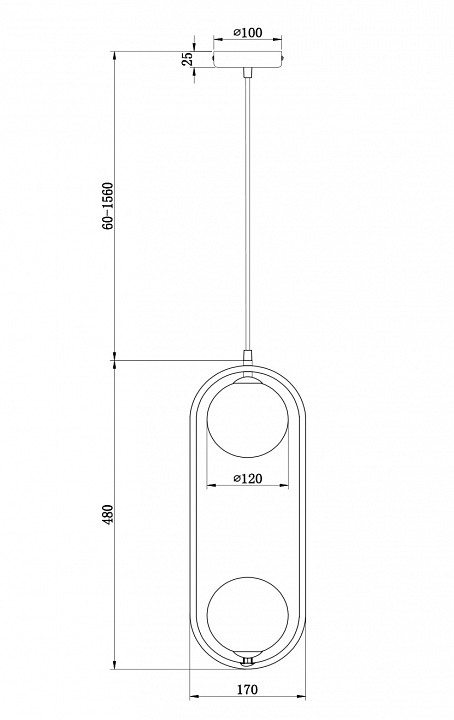 Подвесной светильник Maytoni Ring MOD013PL-02B - 2