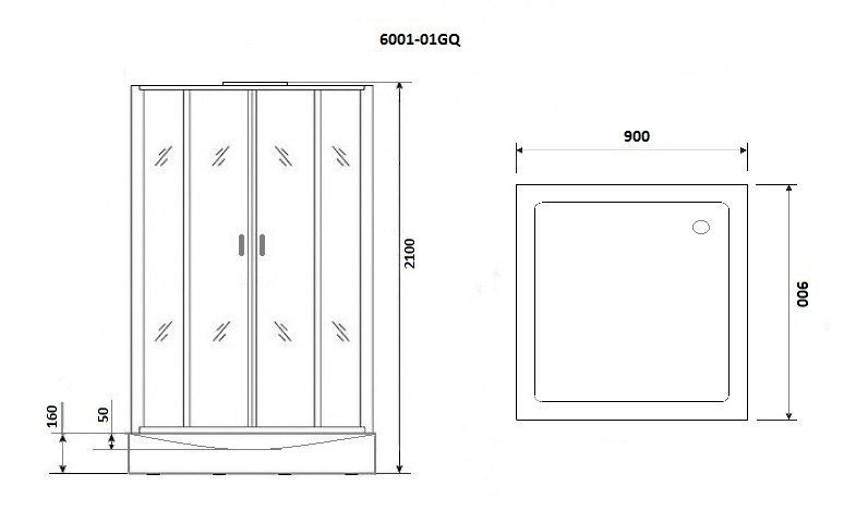 Душевая кабина Niagara Premium NG-6001-01GQ 90х90х210 60010114GQ - 2