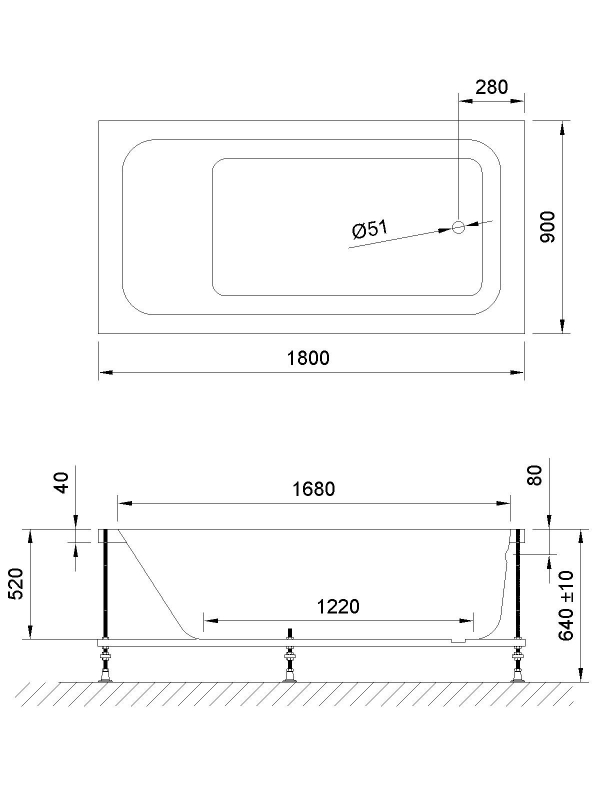 Ванна акриловая Royal Bath Accord Comfort 180x90 с гидромассажем белый RB627100CO - 1