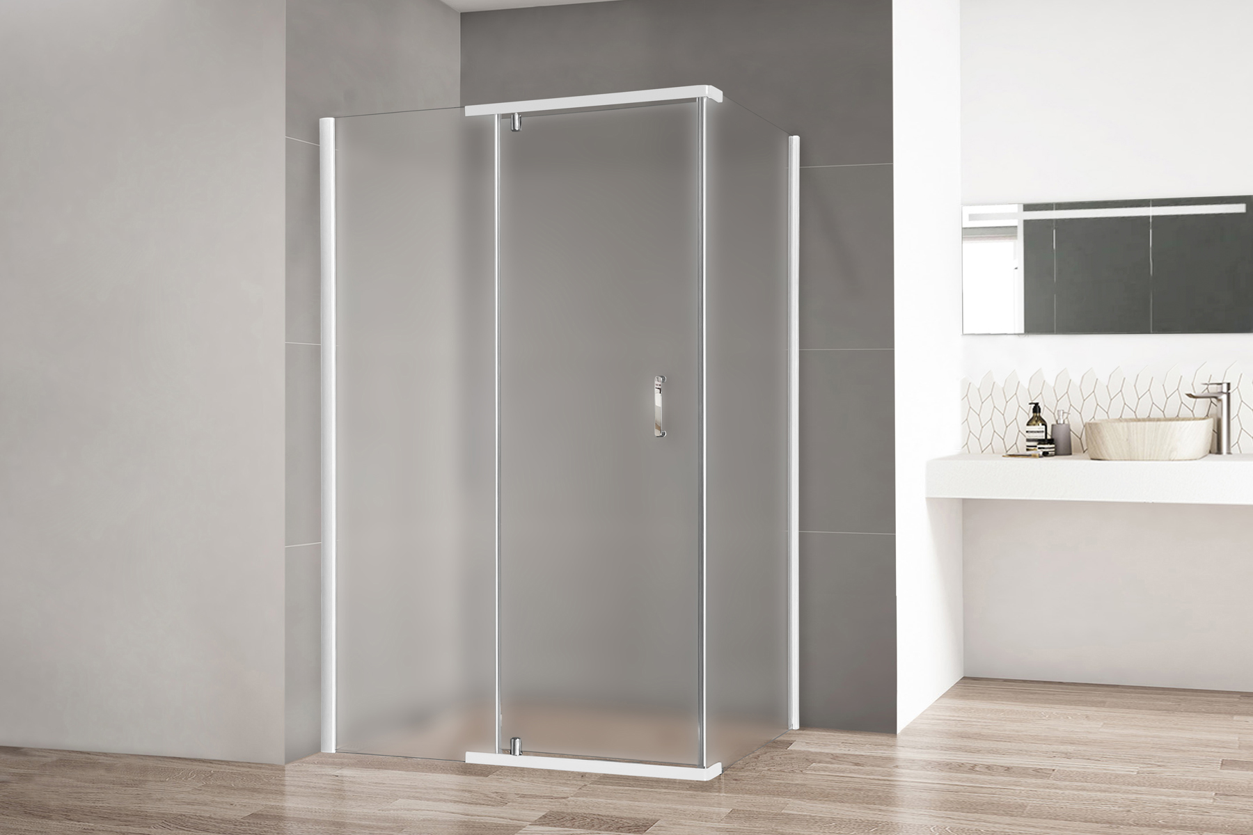 Душевой уголок Royal Bath HPVD 140х90 профиль белый стекло матовое RB9140HPVD-C - 1