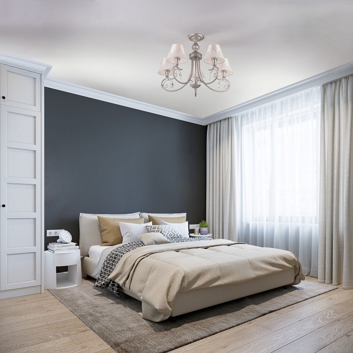 Люстра на штанге Eurosvet Incanto 60069/5 серебро - 3