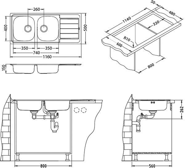 Мойка кухонная Alveus Line 100 1087978 - 2