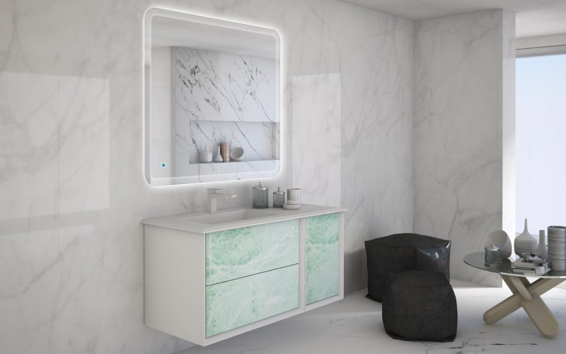 BELLAGIO Шкафчик подвесной совместимый с базой под раковину 54717 Bianco opaco  35x46x48 - 5