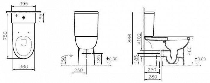 Унитаз-компакт VitrA Conforma Open back 5816B003-0087 - 1