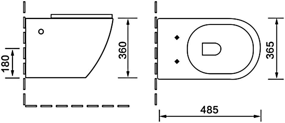 Унитаз подвесной SantiLine SL-5018MB безободковый, с микролифтом - 2