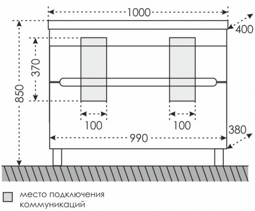 Тумба под двойную раковину Санта Лондон 100 белый 700174 - 5