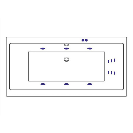 Акриловая ванна Excellent Pryzmat Slim 180x80 белая золото с гидромассажем WAEX.PRY18S.LINE.GL - 1